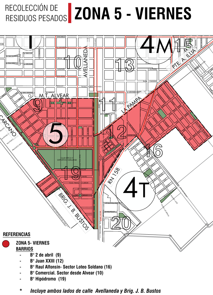 Mapa Zona 5 - Viernes